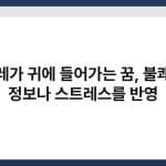 벌레가 귀에 들어가는 꿈, 불쾌한 정보나 스트레스를 반영 9