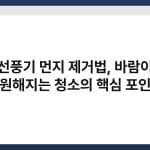 선풍기 먼지 제거법, 바람이 시원해지는 청소의 핵심 포인트 3