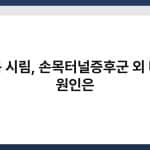 손목 시림, 손목터널증후군 외 다른 원인은 5