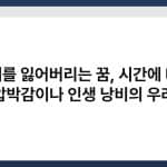 시계를 잃어버리는 꿈, 시간에 대한 압박감이나 인생 낭비의 우려 4