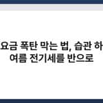 전기요금 폭탄 막는 법, 습관 하나로 여름 전기세를 반으로 5