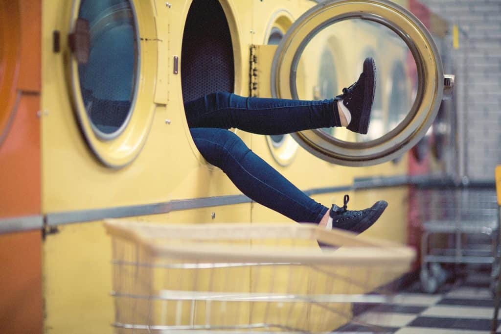 washing machine door left open after laundry cycle to allow drying