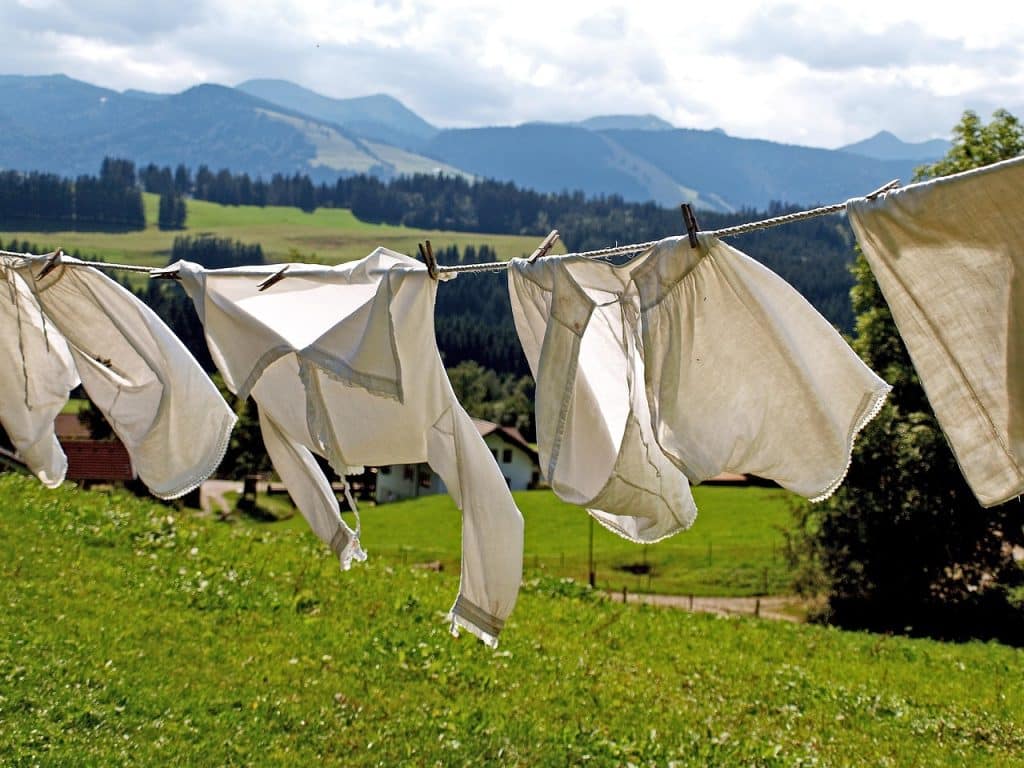 sunny balcony laundry drying with wind