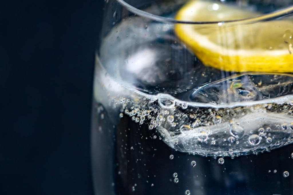 lemon halved next to glass bowl of water inside microwave