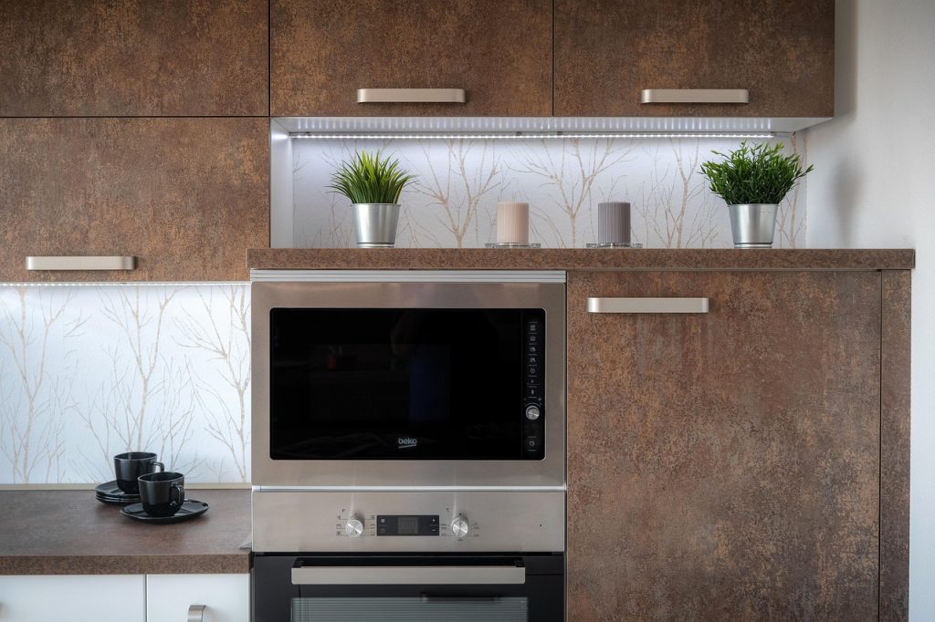 microwave interior dirty with grease stains