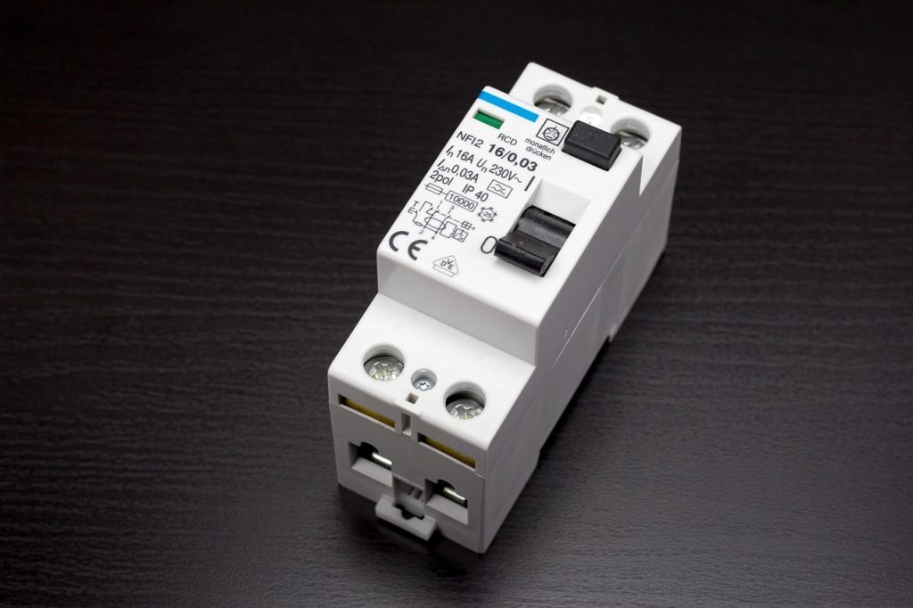electrical circuit breaker panel with multiple switches