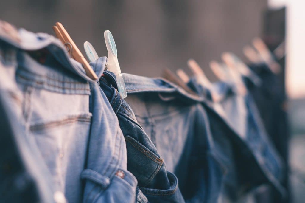 dry brushing moldy fabric outdoors