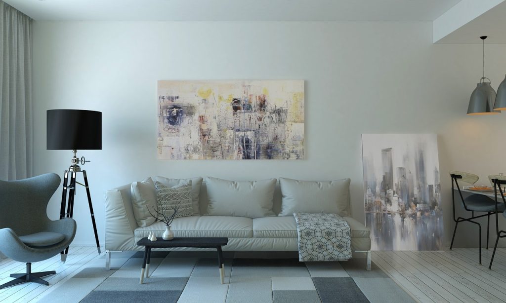 young couple looking at apartment interior during house tour