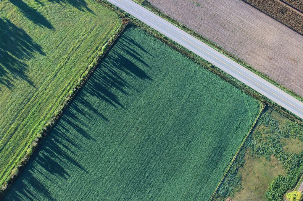 rural Korean countryside village aerial view